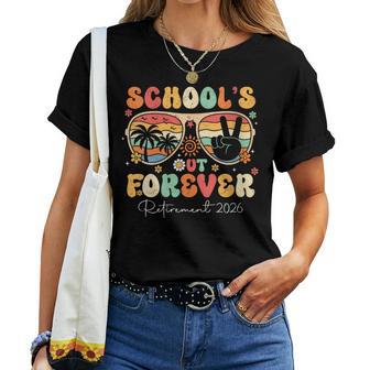Women's School's Out Forever Retirement 2026 Retired Teacher Summer Women T-shirt | Mazezy