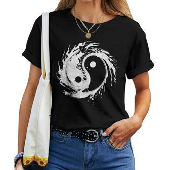 Ying Yang Flowtate Meditazione Acquerello Tai Chi Uomini Donne Maglietta da donna - Novitaregali