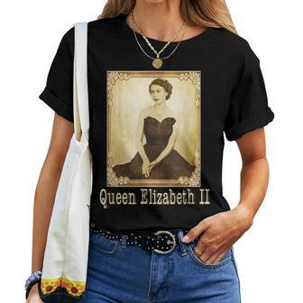 エリザベスii ヴィンテージ レトロ 神ave The Queen Uk Monarch レディースTシャツ - Kawaiitshirt