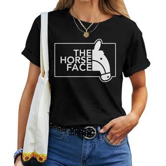 ザ・ホース・フェイス The Horse Face 午年 馬【十二支 干支】2026年 ブランド パロディ 長袖tシャツ レディースTシャツ - Kawaiitshirt