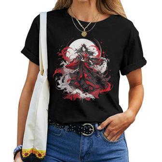 女の子 刀 刀 侍 ヴィンテージ 戦闘機 レトロ デザイン レディースTシャツ - Kawaiitshirt