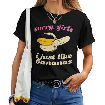 残念な女の子私はバナナが好き ゲイデート レディースTシャツ - Kawaiitshirt