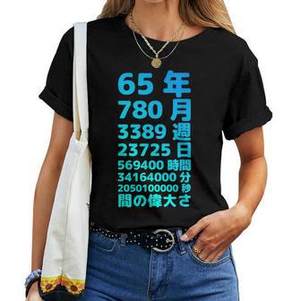 面白い65歳の誕生日の古いメーター 面白い65歳のギフト 女性 男性 面白い電卓 65歳の誕生日のギフト レディースTシャツ - Kawaiitshirt