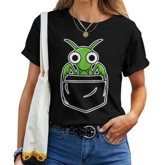 面白いカマキリデザイン 男性 女性 カマキリの恋人 レディースTシャツ - Kawaiitshirt