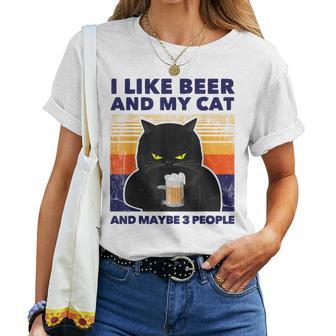 I Like Beer And My Cat And Maybe 3 People Beer Lover Maglietta da donna - Novitaregali