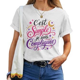 Cadeau Humour Original C'estimple Jeuis Compliquée T-shirt femme - Cadeauxyz