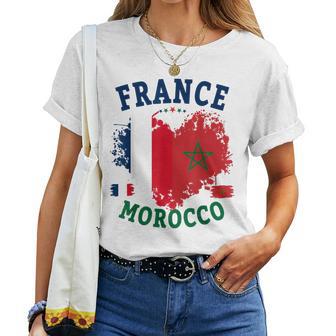Drapeau Marocain Français Pour Ur Le Thème De La Culture Marocaine T-shirt femme - Cadeauxyz