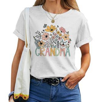 Grandma Floral Vintage Wildflower Women T-shirt | Mazezy