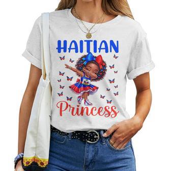 Haitian Princess Haiti Flag Melanin Cute Dabbing Girls Kids Women T-shirt | Mazezy