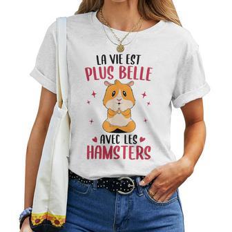 Hamster Drole Fille Enfantie Avec Hamsters T-shirt femme - Cadeauxyz
