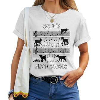 Musique Et Chèvres Musicien Notes De Musique T-shirt femme - Cadeauxyz