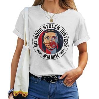 No-More Stolen Sister Red Hand Mmiw Awareness America Native Women T-shirt | Mazezy