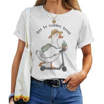 Off To Summer Break Goose Last Day Of School Teacher Women T-shirt | Seseable UK