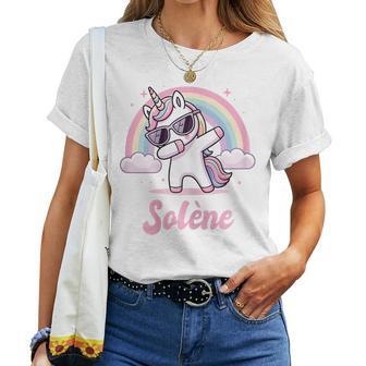 Solène Cadeau Prénom Personnalisé Fille Licorne T-shirt femme - Cadeauxyz