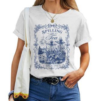 Spilling The Tea Since 1773 Vintage Us History Teacher Women T-shirt | Seseable UK