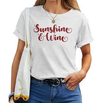 Sunshine And Wine Summertime Drinking Women T-shirt | Mazezy