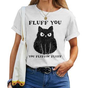 Vintage Cat Fluff You Fluffin Fluff Donne Uomini Maglietta da donna - Novitaregali