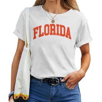 Vintage Florida Florida Retro Orange Blue Fl Women T-shirt | Seseable CA