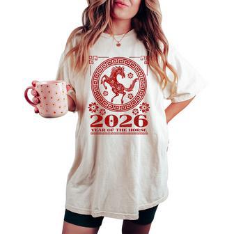 2026 Lunar New Year Fire Horse T-shirt comoda oversize da donna - Novitaregali