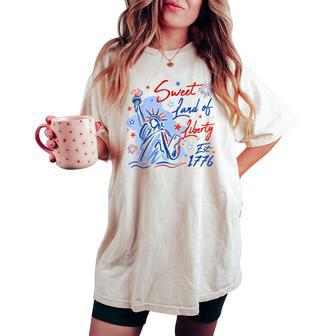 4Th Of July Sweet Land Of Liberty 1776 Kid Women's Oversized Comfort T-shirt - Thegiftio UK