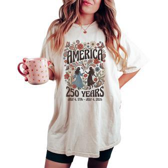 America Retro 250 4Th Of July Anniversary Boho Usa 250Th Women's Oversized Comfort T-shirt - Thegiftio UK
