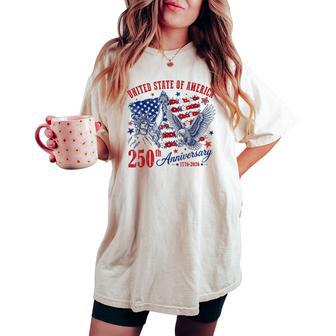 America Usa 250Th Anniversary Liberty Statue Floral Flag Women's Oversized Comfort T-shirt - Thegiftio UK