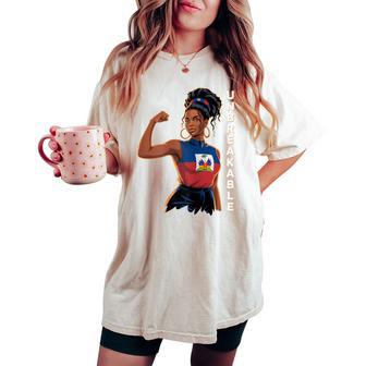 Ayiti Woman Unbreakable Haiti Independence Haitian Flag Day Women's Oversized Comfort T-shirt - Thegiftio UK