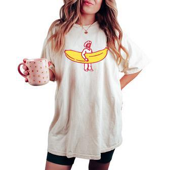 Banana Uomo Con Uno Grande One Divertente Frutta Meme T-shirt comoda oversize da donna - Novitaregali