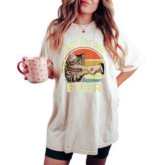 Best Cat Dad Ever Tabby Cat Daddy Father Day From Wife Women's Oversized Comfort T-shirt | Seseable UK