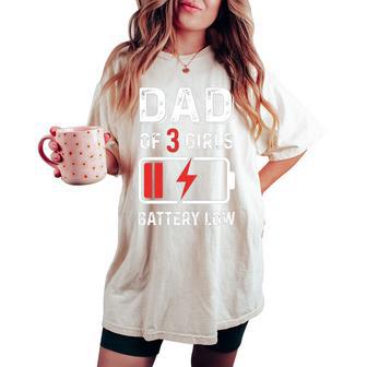 Dad Of Three Girls Daddy And 3 Daughters Father's Day Tri-Blend Women's Oversized Comfort T-shirt - Monsterry UK
