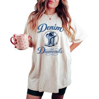 Denim And Diamonds Western s Women's Oversized Comfort T-shirt - Thegiftio UK