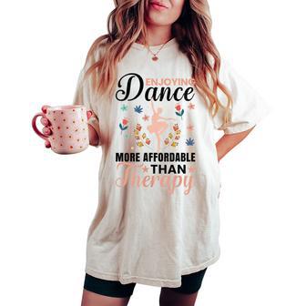 Disfrutando De La Danza Es Terapia Bailarina Bailarina In Mangas Camiseta extragrande cómoda para mujer - Regaloses