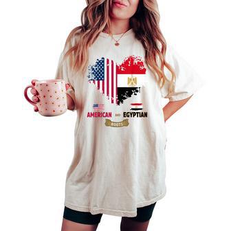 Egypt Usa Roots Idea For American Egyptian Flag Themed Women's Oversized Comfort T-shirt - Thegiftio UK