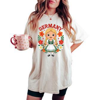Germany German Girl Traditional Dress Flowers Heritage Women's Oversized Comfort T-shirt - Monsterry