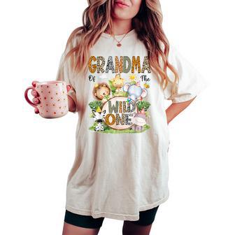 Grandma Of The Wild One 1St Birthday Safari Jungle Woodland Women's Oversized Comfort T-shirt - Thegiftio UK