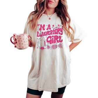 Groovy I'm A Laboratory Girl Retro Medical Lab Science Women's Oversized Comfort T-shirt - Thegiftio UK