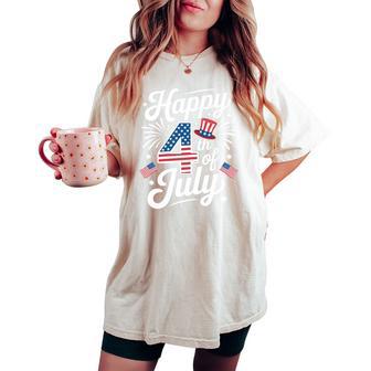 Happy 4Th Of July Patriotic American Flag Usa Kids Women's Oversized Comfort T-shirt - Thegiftio UK