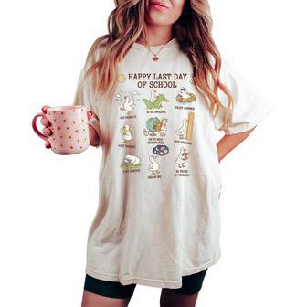 Happy Last Day Of School Goose Teacher Graduation Women's Oversized Comfort T-shirt - Thegiftio UK