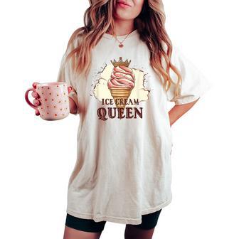 Ice Cream Queen Amante Del Gelato Regina Del Gelato T-shirt comoda oversize da donna - Novitaregali