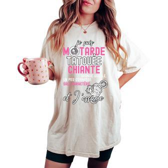 Jeuis Motarde Tatouée Chiante Moto Humour Haut De Gamme T-shirt oversize confortable pour femme - Cadeauxyz