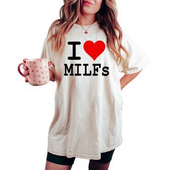 I Love Heart Milfsecchio Mature Donne Mamme T-shirt comoda oversize da donna - Novitaregali