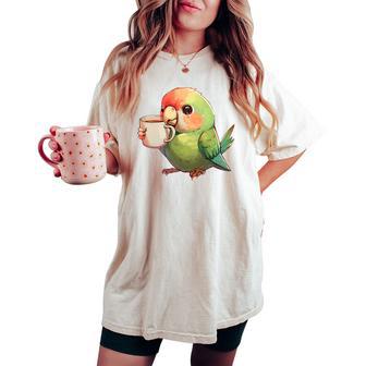 Love Pappagallo Donne Camicia Pappagallo Caffè Per Bambini E Ragazze Maglia A Manica T-shirt comoda oversize da donna - Novitaregali