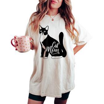 Maman De Chat Tuxedo Pour Amateurs De Chats T-shirt oversize confortable pour femme - Cadeauxyz