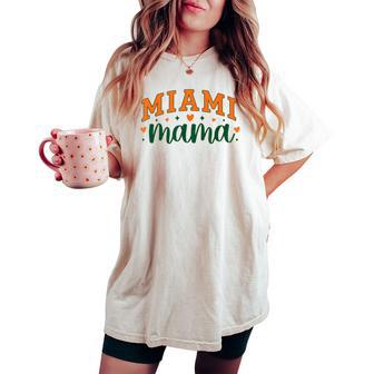 Miami Mama Proud Mom Retro Varsity Letter Women's Oversized Comfort T-shirt - Thegiftio UK