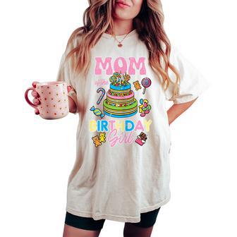 Mom Of Birthday Girl Cake Bday Party Family Matching Women Women's Oversized Comfort T-shirt - Monsterry UK