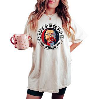 No-More Stolen Sister Red Hand Mmiw Awareness America Native Women's Oversized Comfort T-shirt | Mazezy