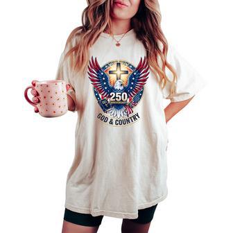 One Nation Under God 250Th Anniversary Eagle Christian Usa Women's Oversized Comfort T-shirt - Thegiftio UK