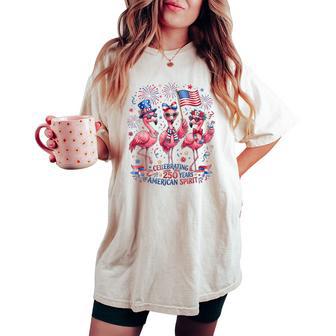 Patriotic Flamingo American Spirit 250 Years Celebration Women's Oversized Comfort T-shirt - Thegiftio UK