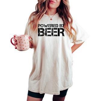 Powered By Beer De Cerveza Camiseta extragrande cómoda para mujer - Regaloses