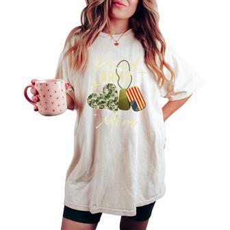 Proud Army Mom Camouflage Mother's Day Dog Tag Us Flag Women Women's Oversized Comfort T-shirt - Thegiftio UK